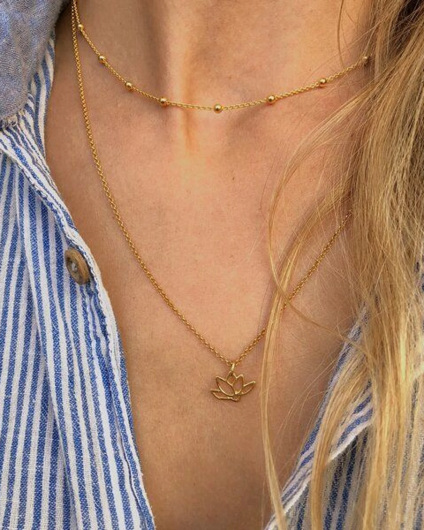 MOANINA Kette Choker Bella - 925 Silber/18k Gold Vermeil – Ansicht 4
