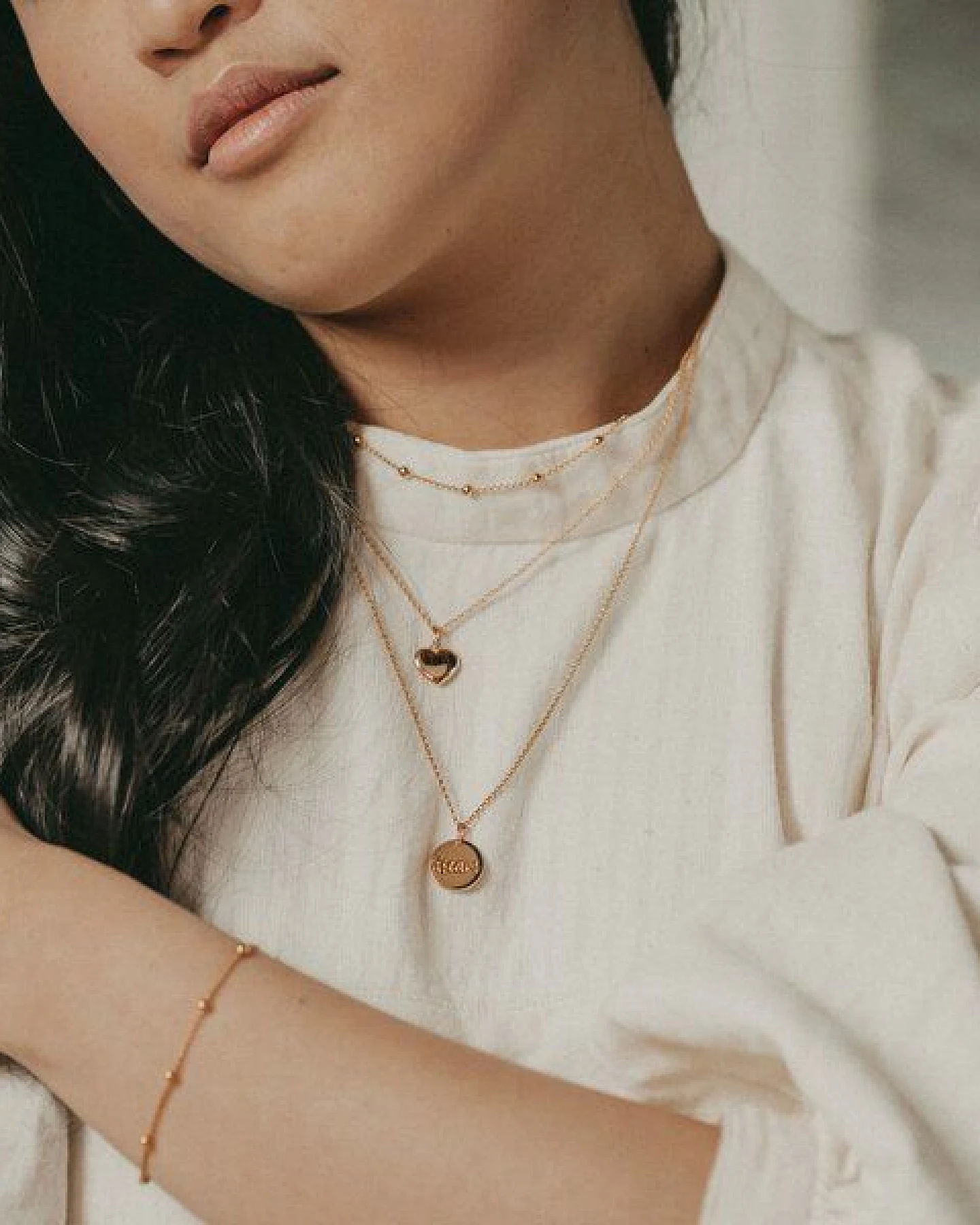 MOANINA Kette Choker Bella - 925 Silber/18k Gold Vermeil – Ansicht 2