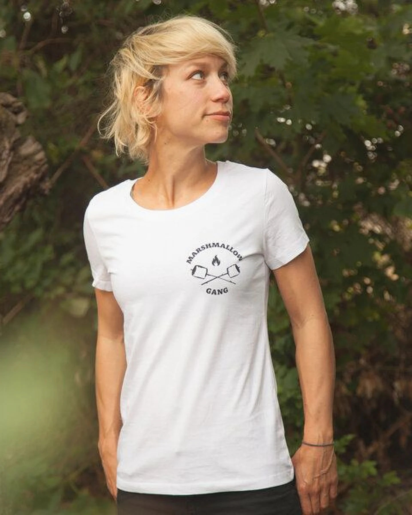 Marshmallow Gang - Brust Motiv - päfjes Fair Wear Frauen T-Shirt - White – Ansicht 2