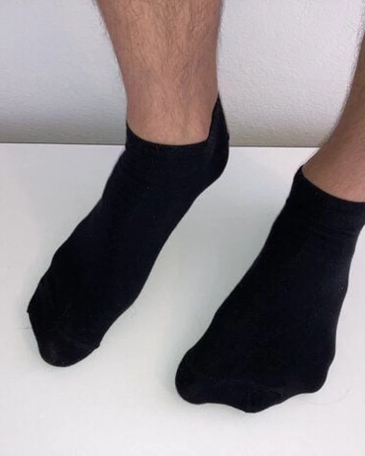 flat design by Mareike Kriesten Sneaker Socken für Herren aus Bio-Baumwolle, schwarz, fair hergestellt