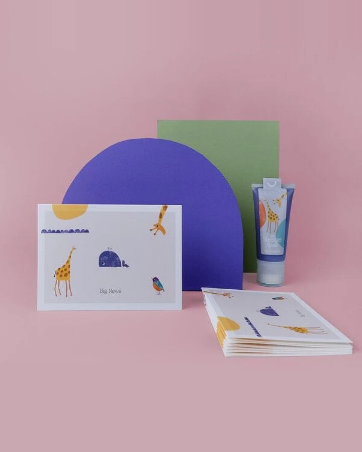KINDACUTE 20x DIY Geburtskarte Big News