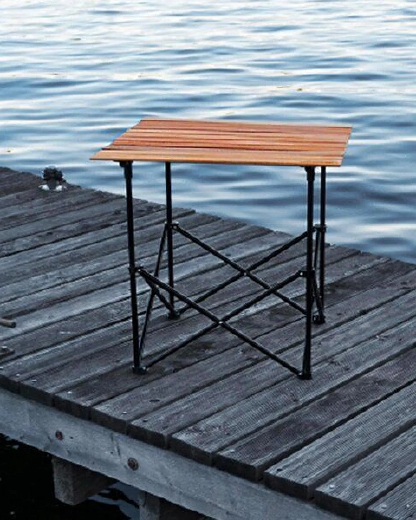 NATUREHOME Klapptisch Campingtisch Buchenholz Metallgestell mit Transport-Tasche – Ansicht 3
