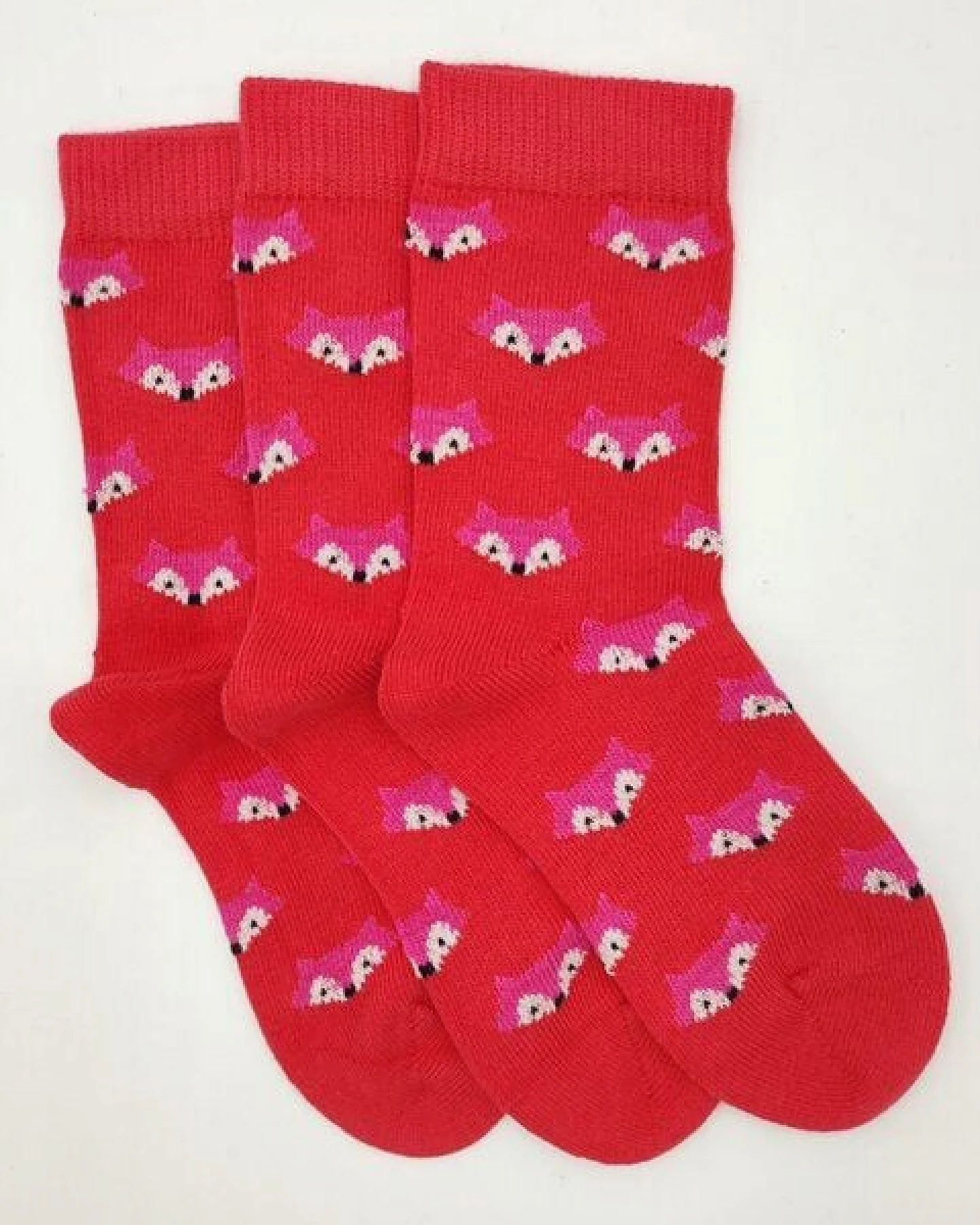 BLS Organic 3er Pack GOTS zertifizierte 98 % Bio Baumwolle Socken mit Fuchs Design – Ansicht 4