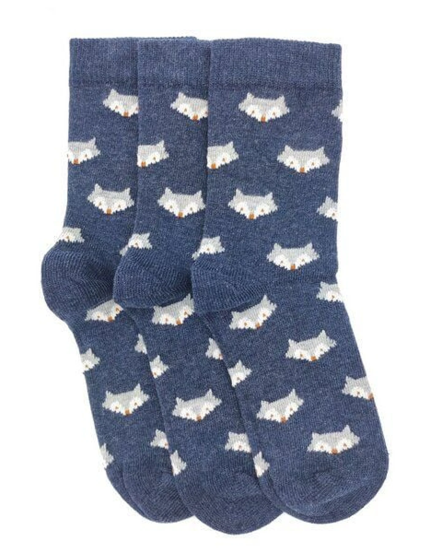 BLS Organic 3er Pack GOTS zertifizierte 98 % Bio Baumwolle Socken mit Fuchs Design – Ansicht 2