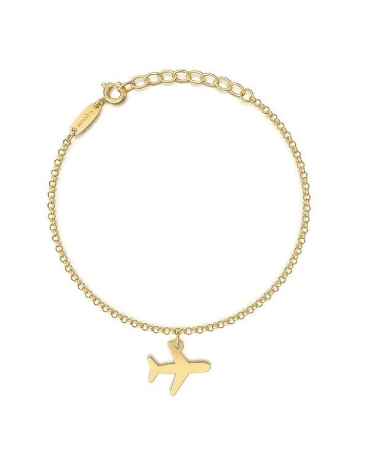 MOANINA Armband Flugzeug - 925 Silber/18k Gold Vermeil