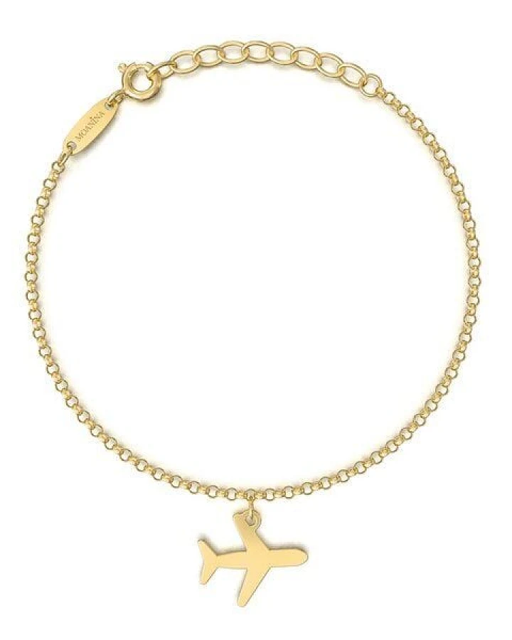 MOANINA Armband Flugzeug - 925 Silber/18k Gold Vermeil