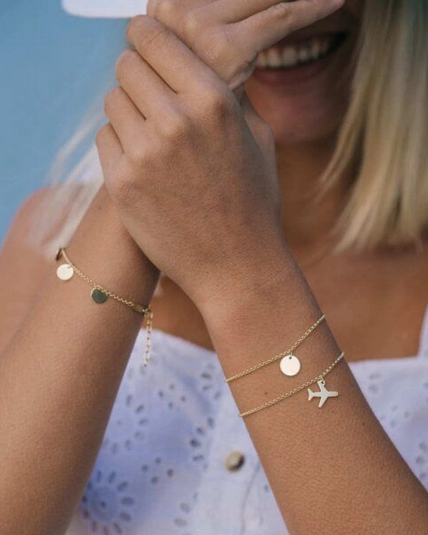 MOANINA Armband Flugzeug - 925 Silber/18k Gold Vermeil – Ansicht 4
