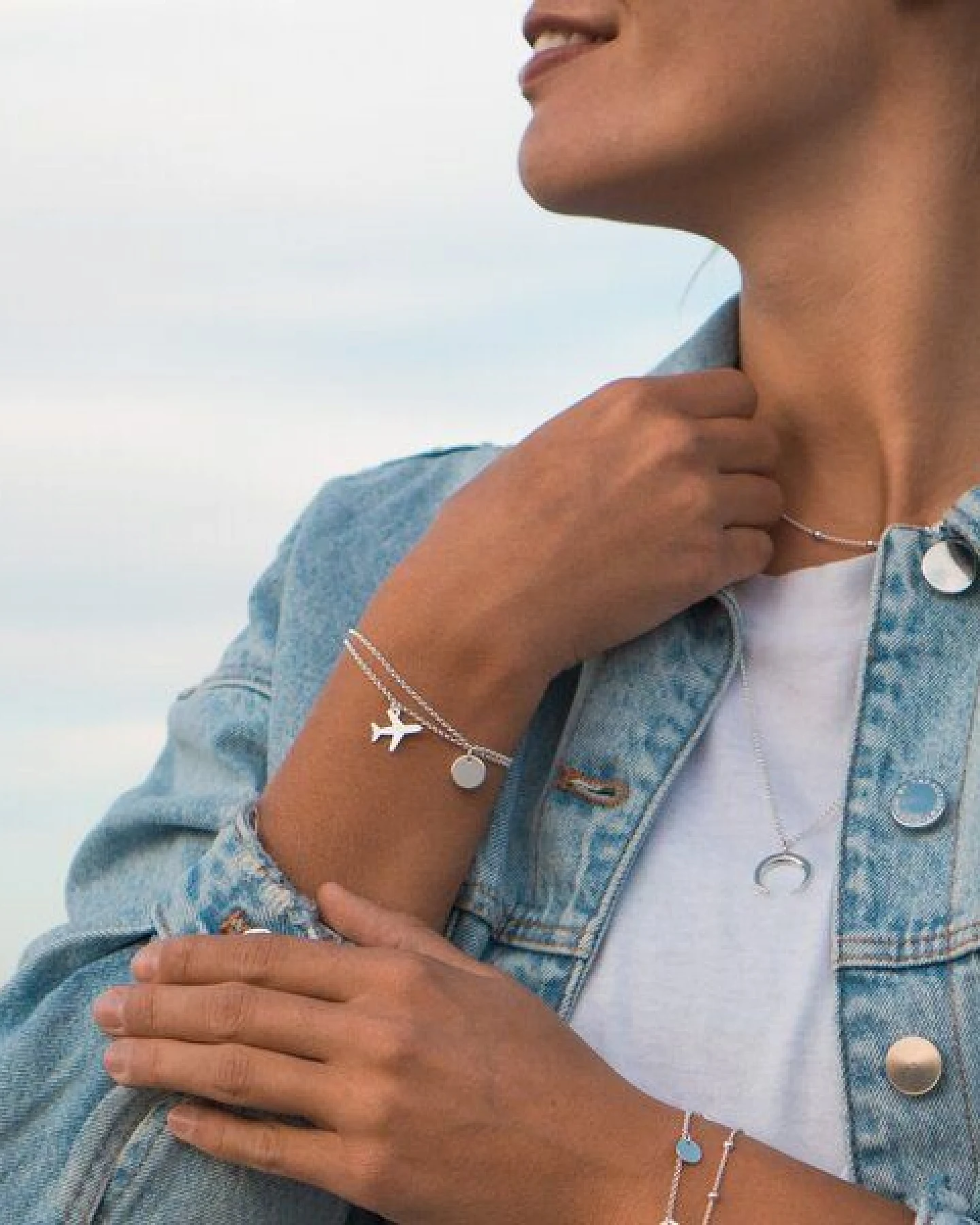 MOANINA Armband Flugzeug - 925 Silber/18k Gold Vermeil – Ansicht 2