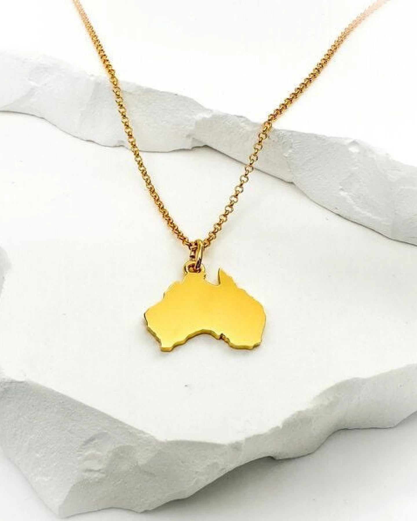 MOANINA Kette Australien Kontinent - 925 Silber/18k Gold Vermeil - 3 Längen – Ansicht 2