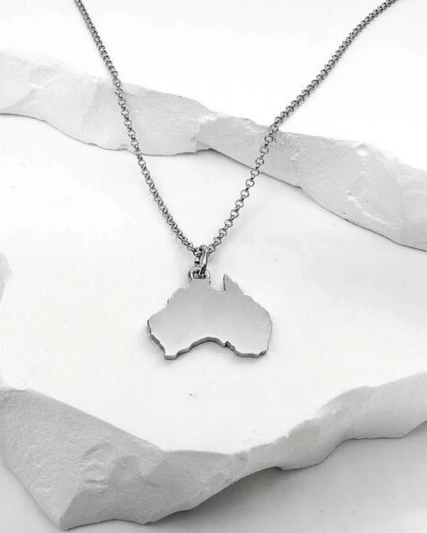 MOANINA Kette Australien Kontinent - 925 Silber/18k Gold Vermeil - 3 Längen – Ansicht 2