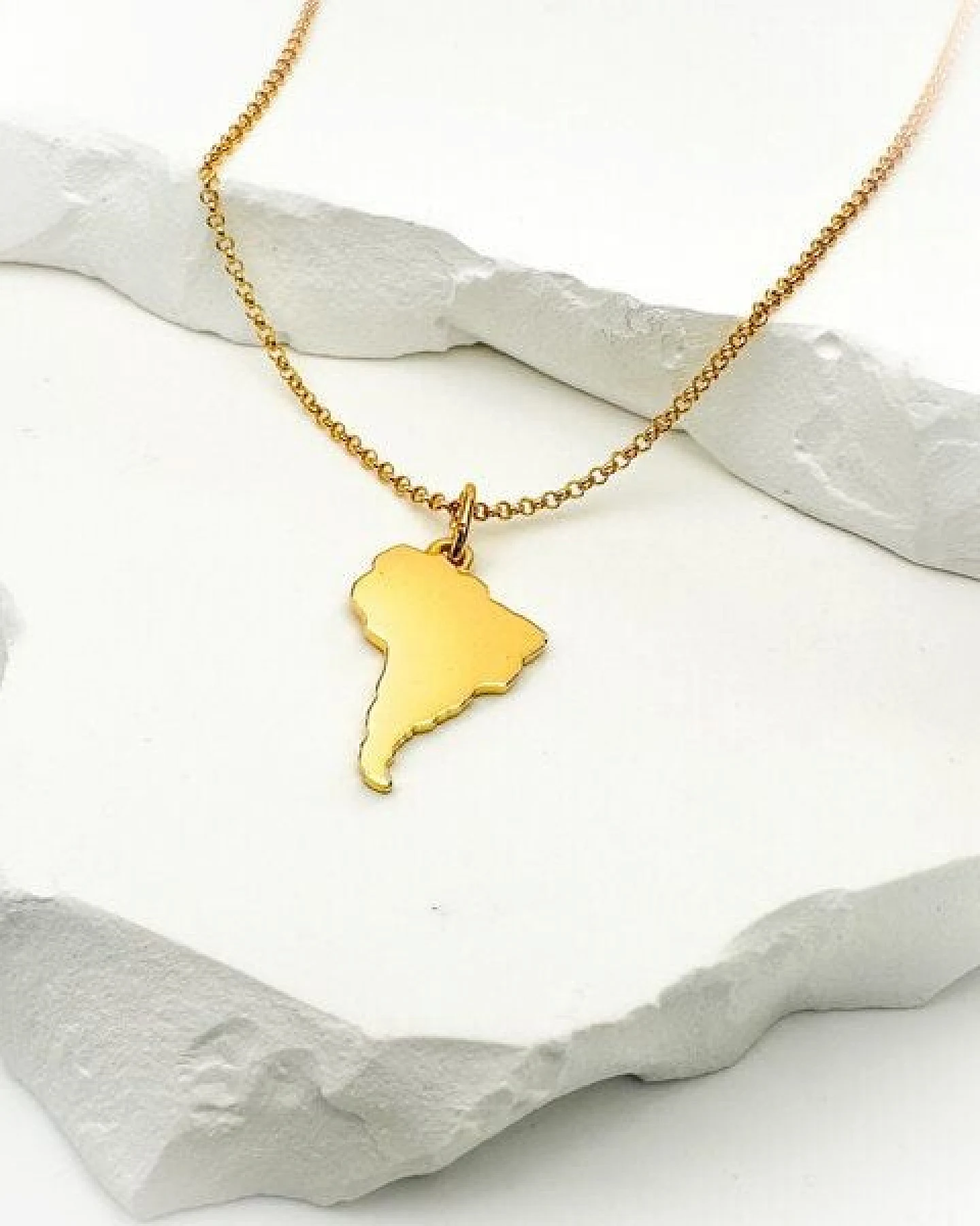 MOANINA Kette Südamerika Kontinent - 925 Silber/18k Gold Vermeil - 3 Längen – Ansicht 4