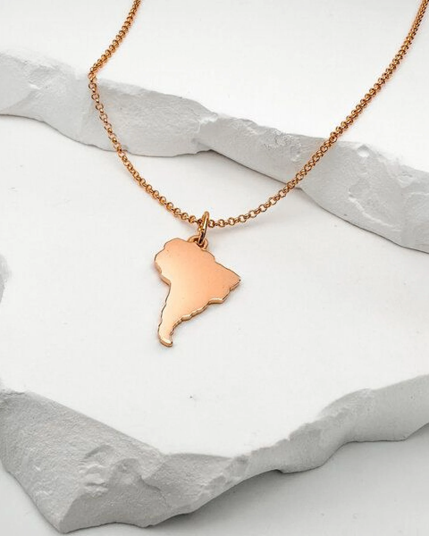 MOANINA Kette Südamerika Kontinent - 925 Silber/18k Gold Vermeil - 3 Längen – Ansicht 2