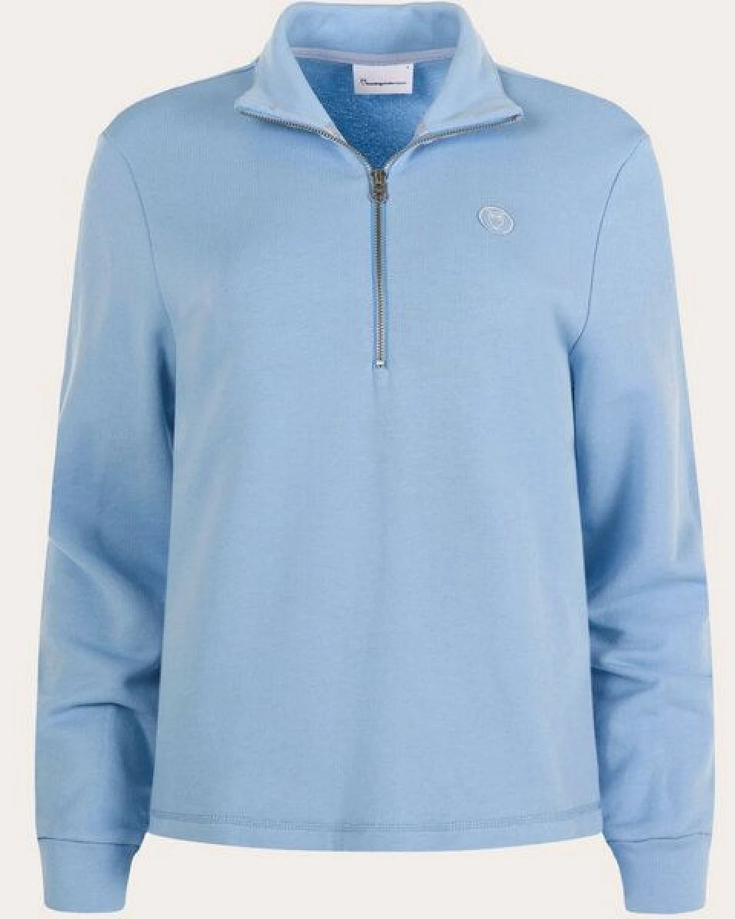 KnowledgeCotton Apparel Damen Sweatshirt mit Stehkragen und Zipper "HIGH NECK SWEAT" aus Biobaumwolle - Chambray Blue, GOTS zertifiziert – Ansicht 3
