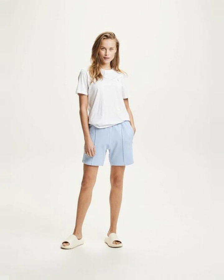 KnowledgeCotton Apparel Damen Sweatshorts "SWEAT SHORTS" aus Biobaumwolle - Chambray Blue, GOTS zertifiziert
