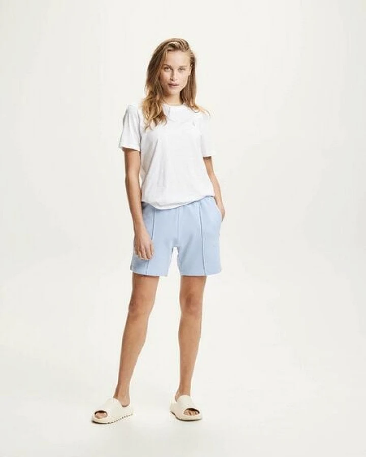 KnowledgeCotton Apparel Damen Sweatshorts "SWEAT SHORTS" aus Biobaumwolle - Chambray Blue, GOTS zertifiziert
