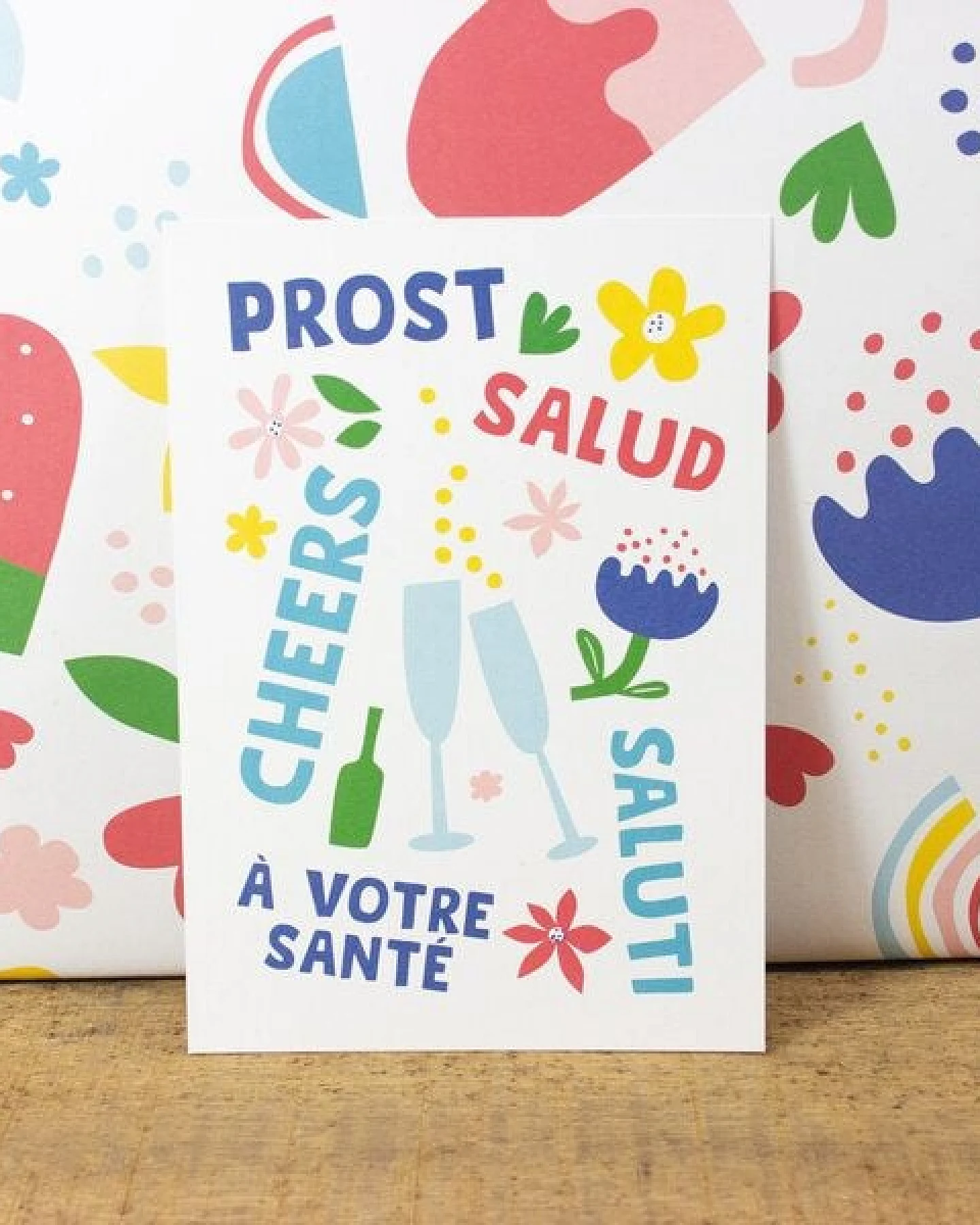 Bow & Hummingbird Postkarte Cheers – Ansicht 3