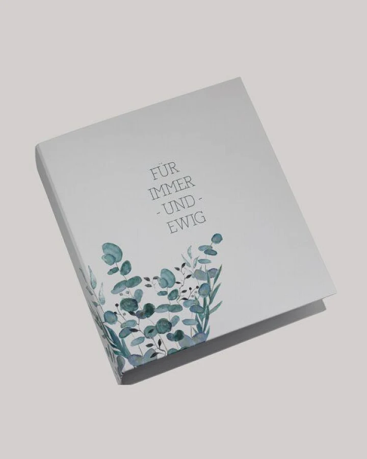 Fines Papeterie Ordner für Hochzeit Din A4 * Eukalyptus * als Hochzeitsplaner oder Gästebuch
