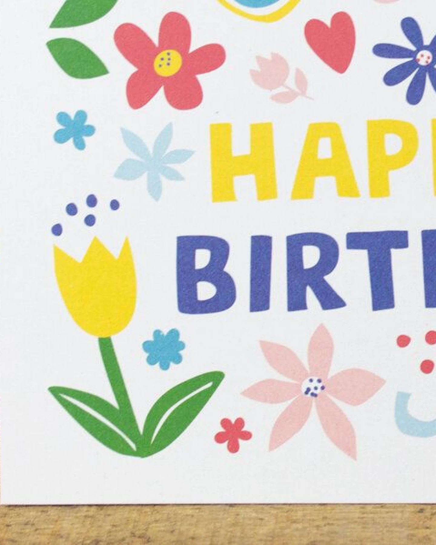 Bow & Hummingbird Postkarte Happy Birthday (Flowers) – Ansicht 2