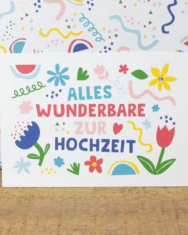Bow & Hummingbird Postkarte Alles Wunderbare zur Hochzeit