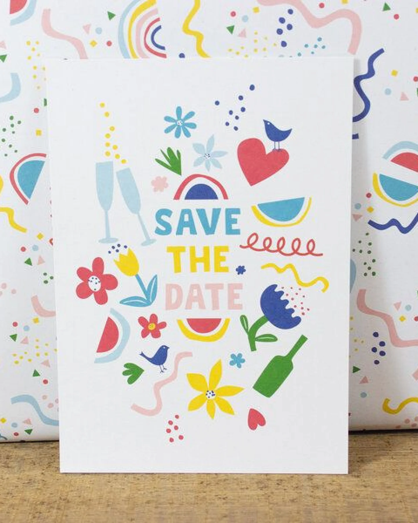 Bow & Hummingbird Postkarte Save the date – Ansicht 2