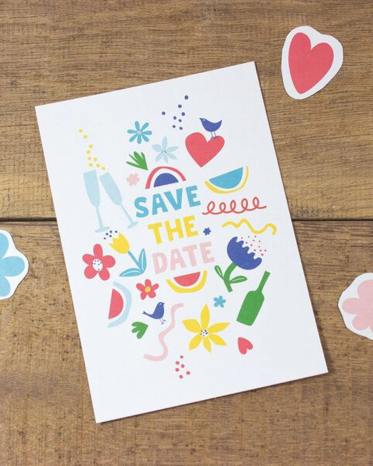Bow & Hummingbird Postkarte Save the date – Ansicht 3