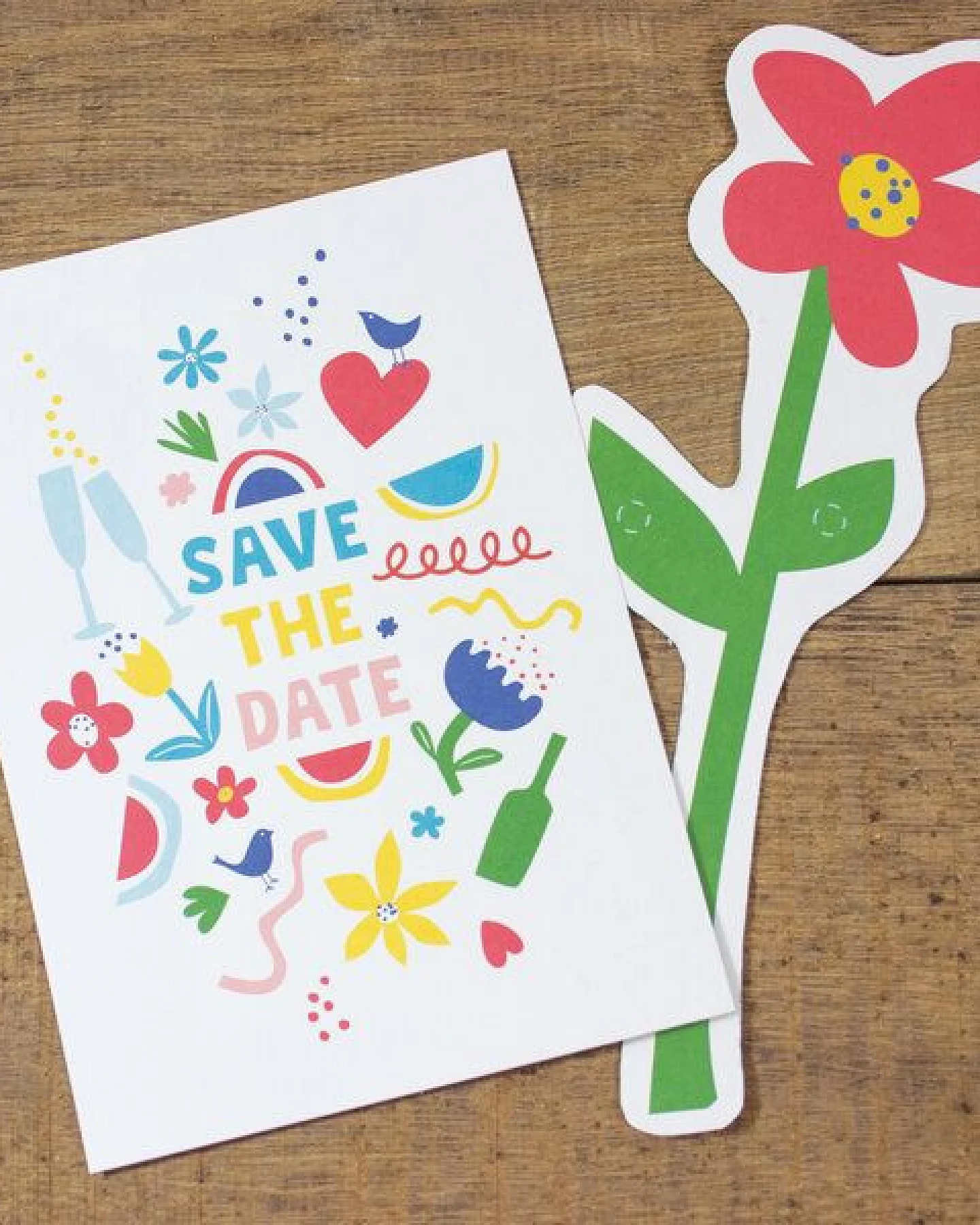 Bow & Hummingbird Postkarte Save the date – Ansicht 4