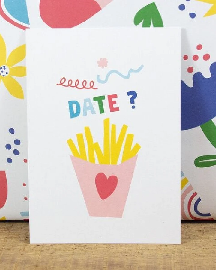 Bow & Hummingbird Postkarte Date?