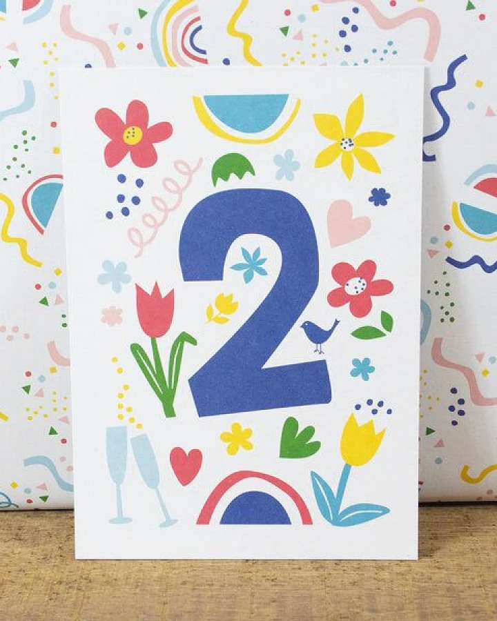 Bow & Hummingbird Postkarte Two/Zwei