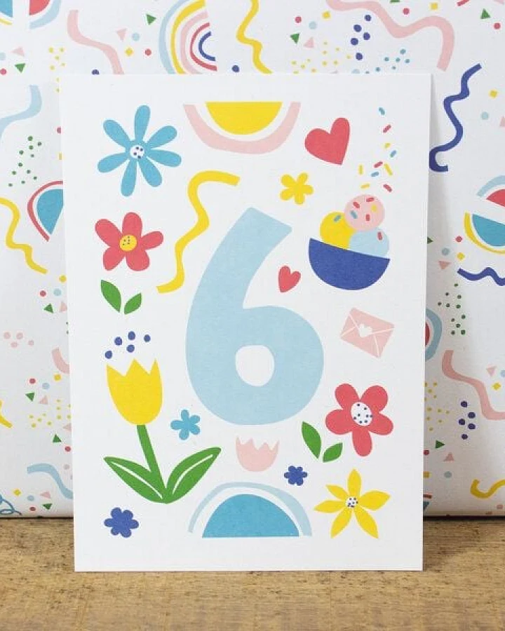 Bow & Hummingbird Postkarte Six/Sechs