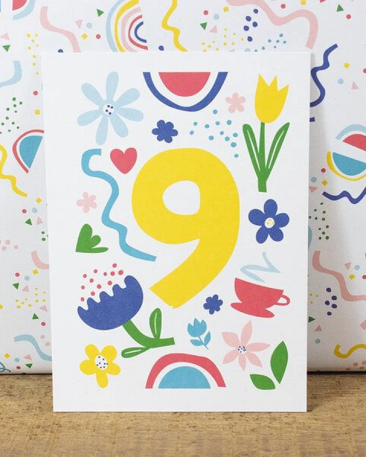 Bow & Hummingbird Postkarte Nine/Neun