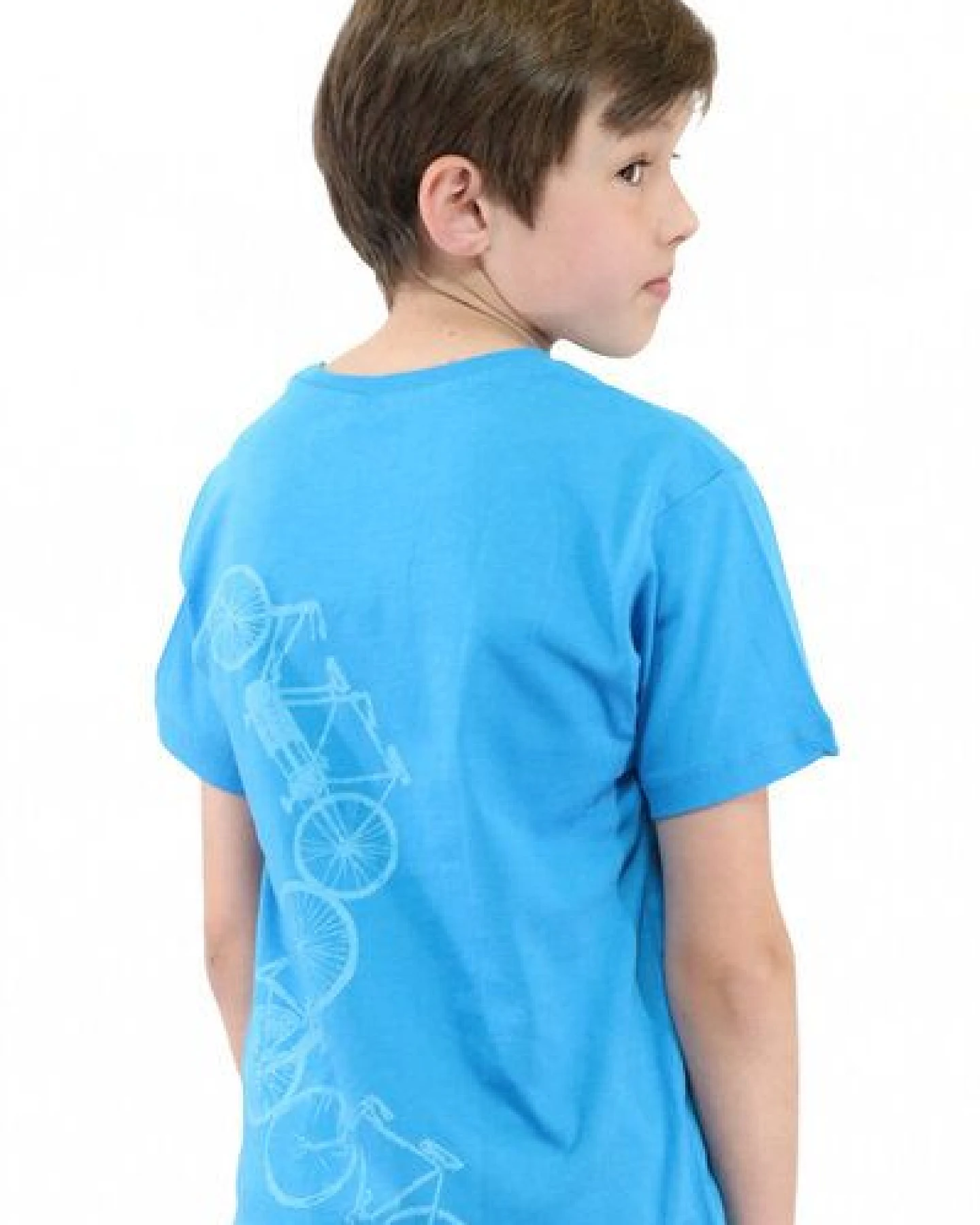 Spangeltangel Kinder-T-Shirt "Fahrräder" blau, Siebdruck, bedrucktes Shirt, Kindermode – Ansicht 2