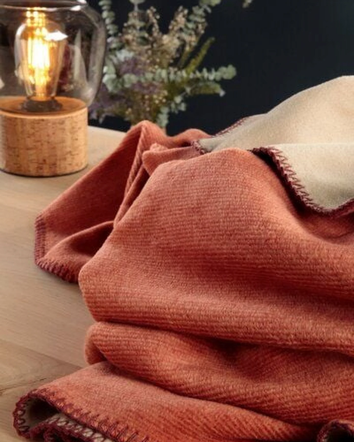 biederlack Wohn-und Kuscheldecke "Duo Cotton Melange " tolle Farben – Ansicht 2