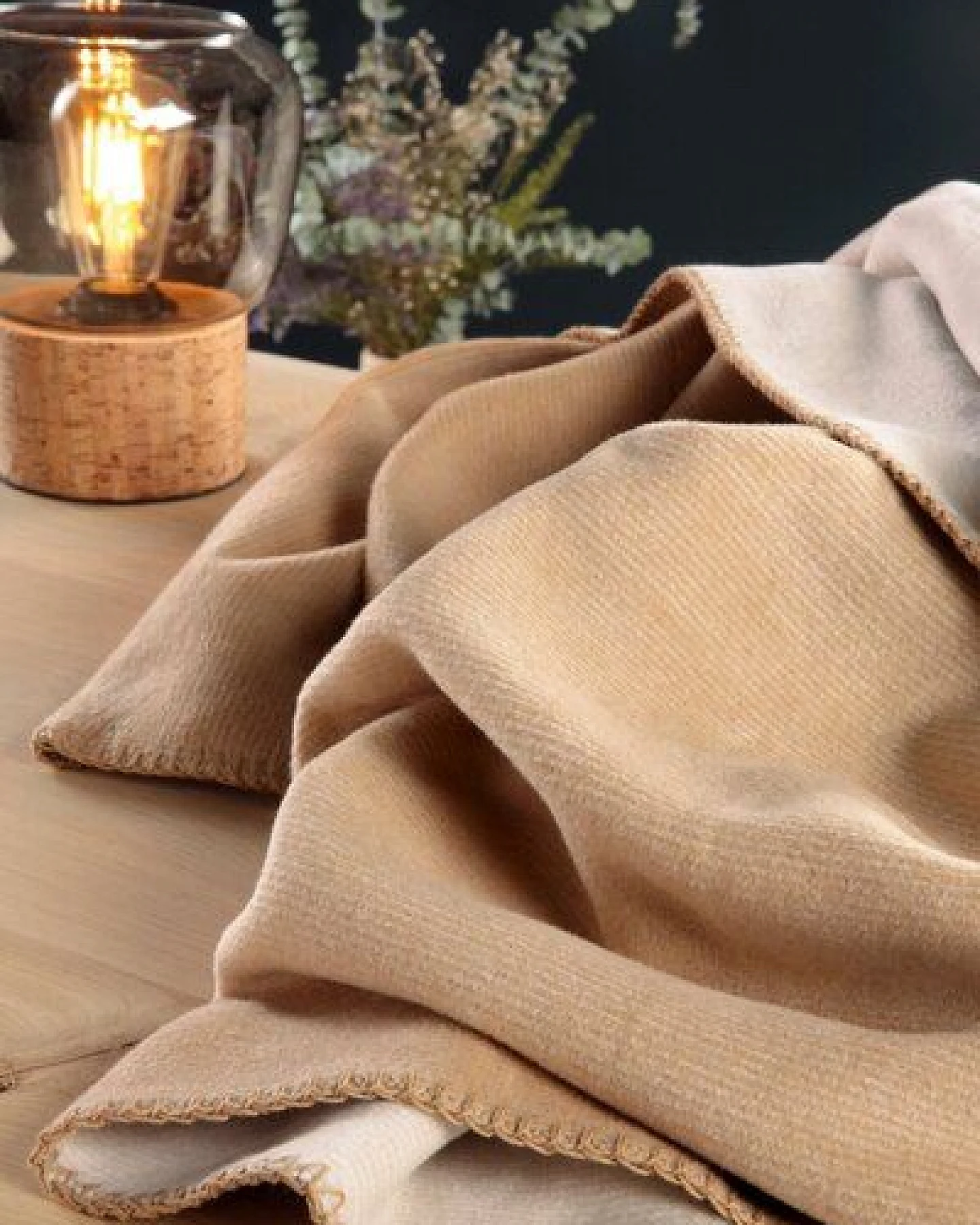 biederlack Wohn-und Kuscheldecke "Duo Cotton Melange " tolle Farben – Ansicht 3