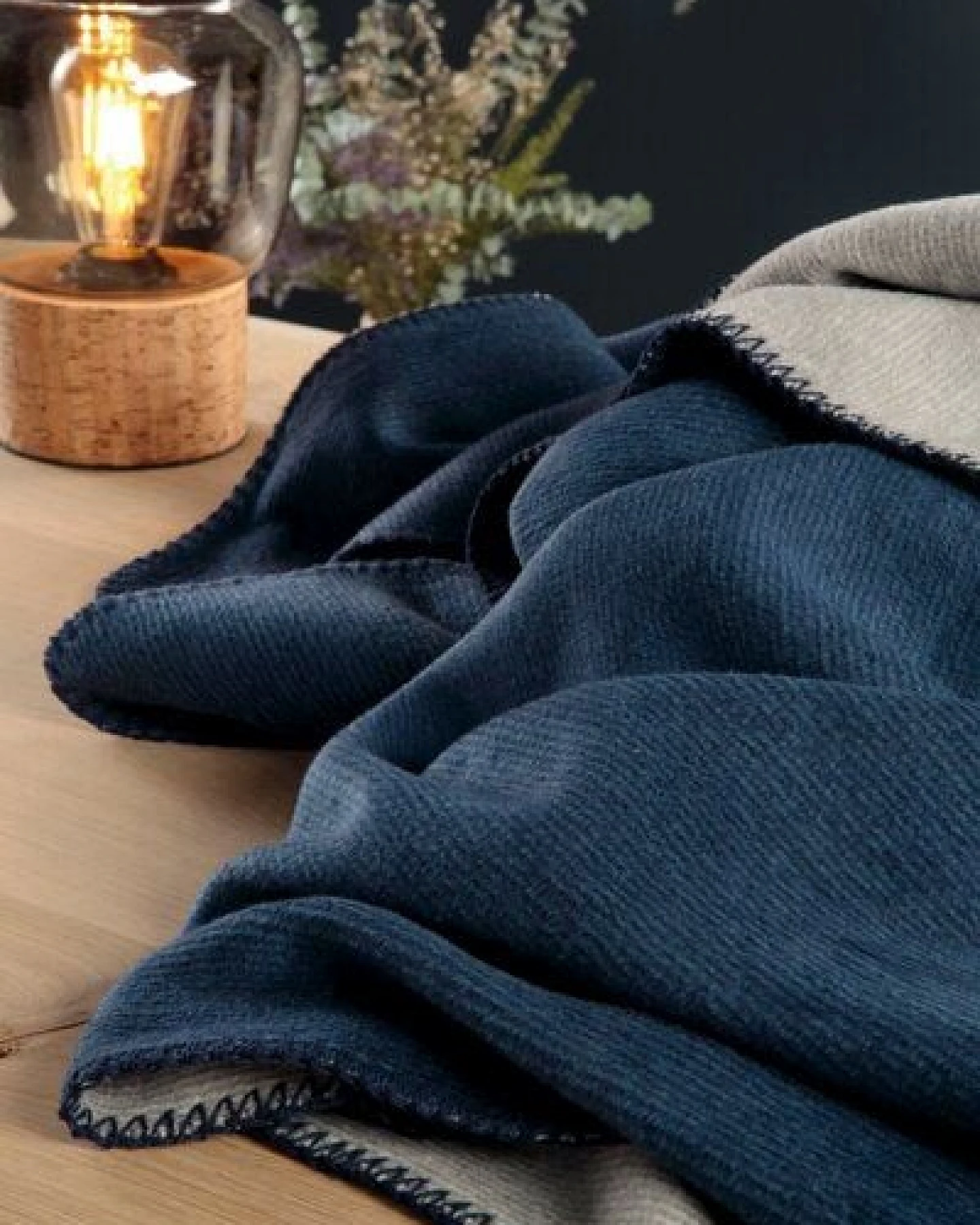 biederlack Wohn-und Kuscheldecke "Duo Cotton Melange " tolle Farben – Ansicht 4