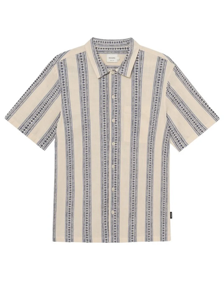 DEDICATED - Shirt Brantevik - Hemd Gr XL grau/beige