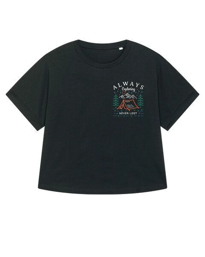 watapparel Oversize T-Shirt Frauen Always exploring never lost