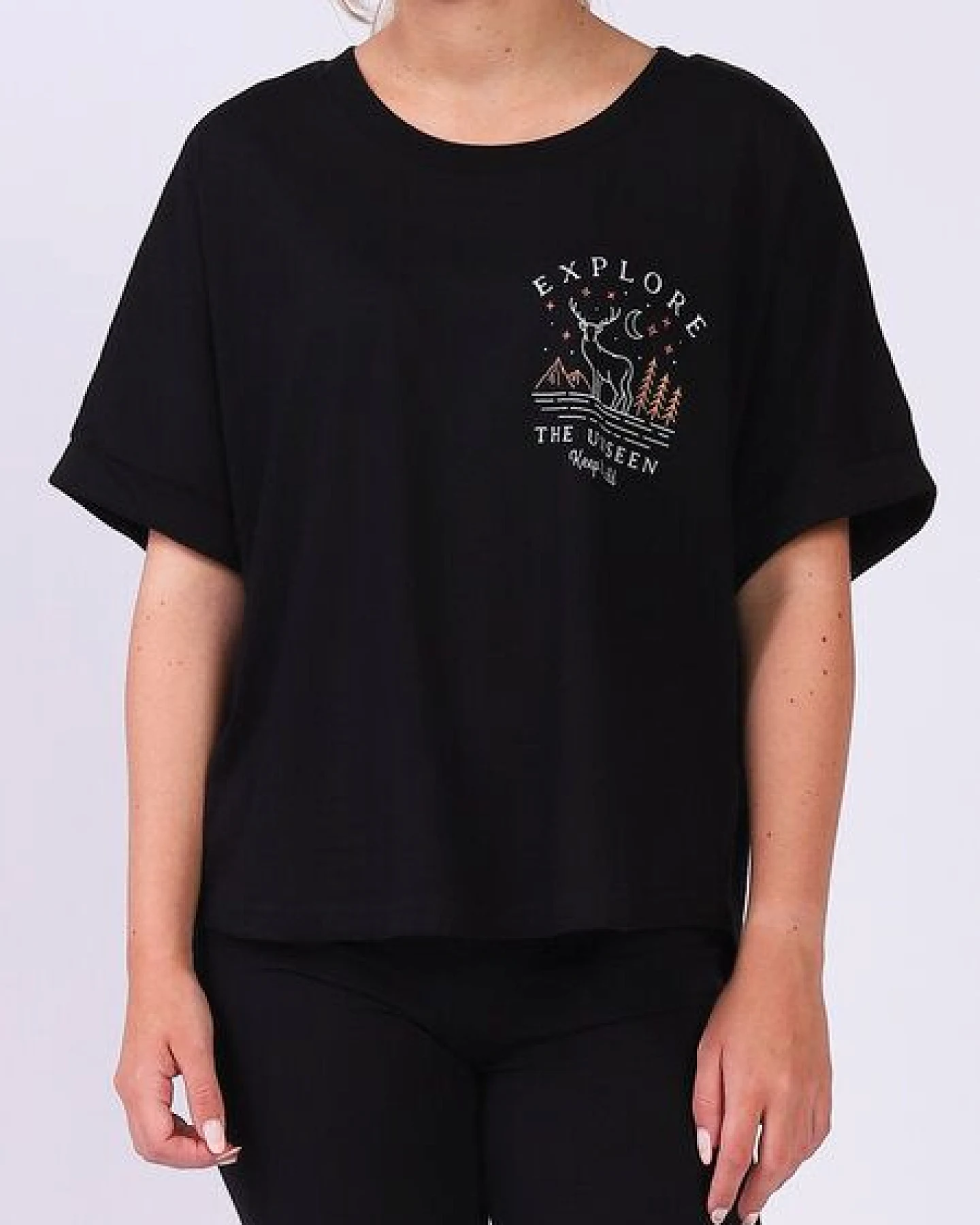 watapparel Oversize T-Shirt Frauen Explore the unseen, keep wild – Ansicht 2