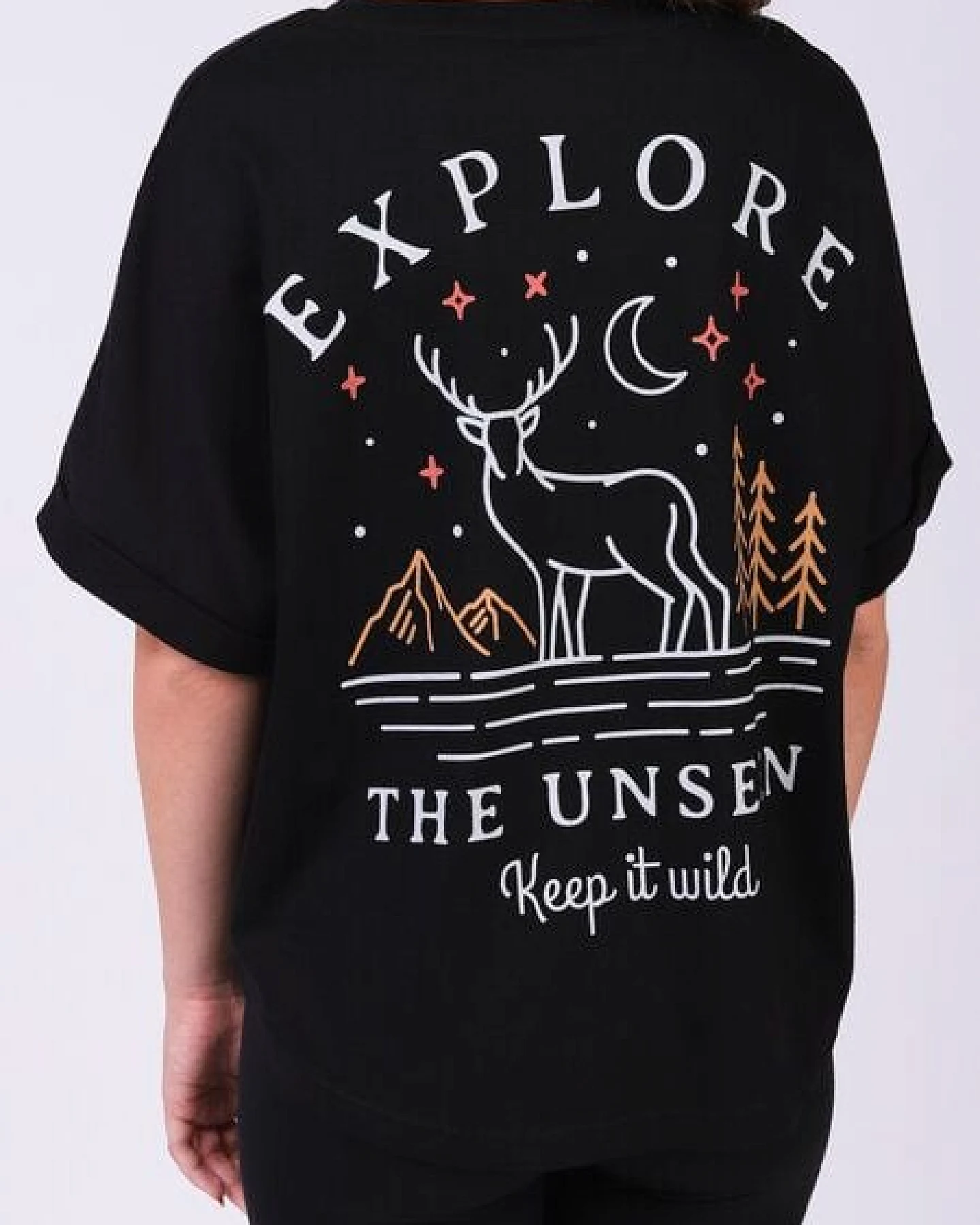 watapparel Oversize T-Shirt Frauen Explore the unseen, keep wild – Ansicht 3