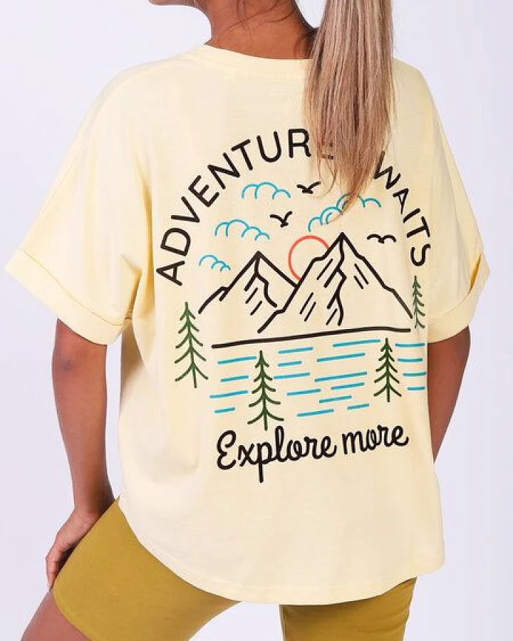 watapparel Oversize T-Shirt Frauen Adventure awaits