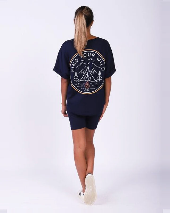 watapparel Oversize T-Shirt Frauen Find your wild