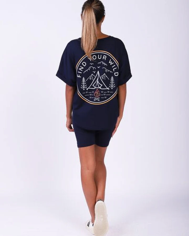 watapparel Oversize T-Shirt Frauen Find your wild