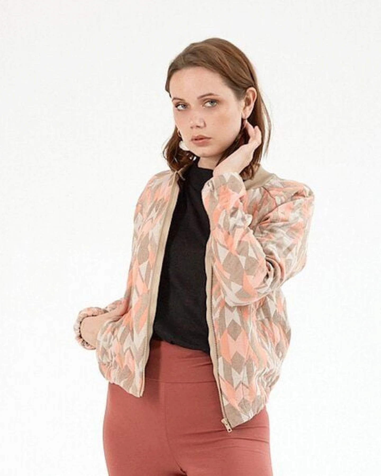WiDDA berlin Blouson Jacke MIA mit hellem Webmuster – Ansicht 3