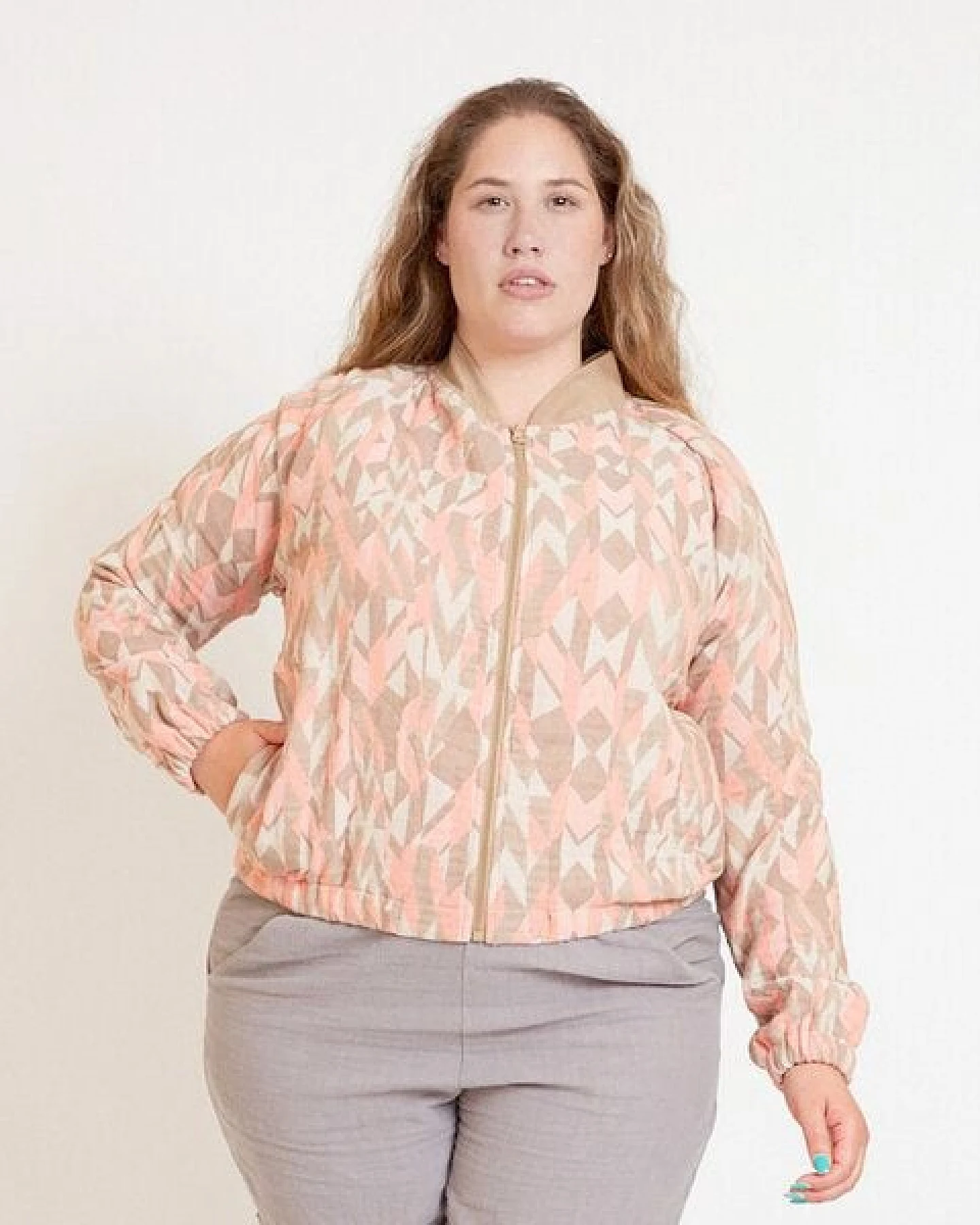 WiDDA berlin Blouson Jacke MIA mit hellem Webmuster – Ansicht 4