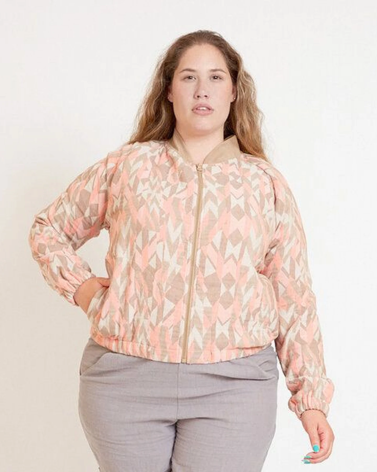 WiDDA berlin Blouson Jacke MIA mit hellem Webmuster – Ansicht 3