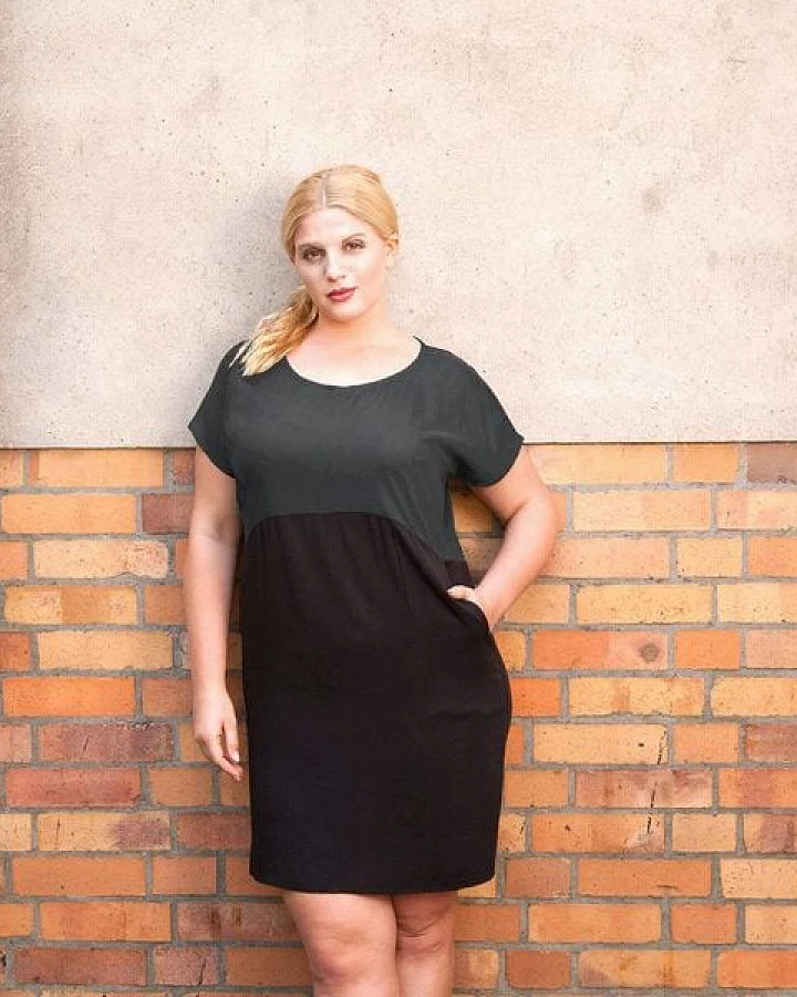 WiDDA berlin Kleid "TOO GREY" aus TENCEL® Lyocell in Grau/Schwarz