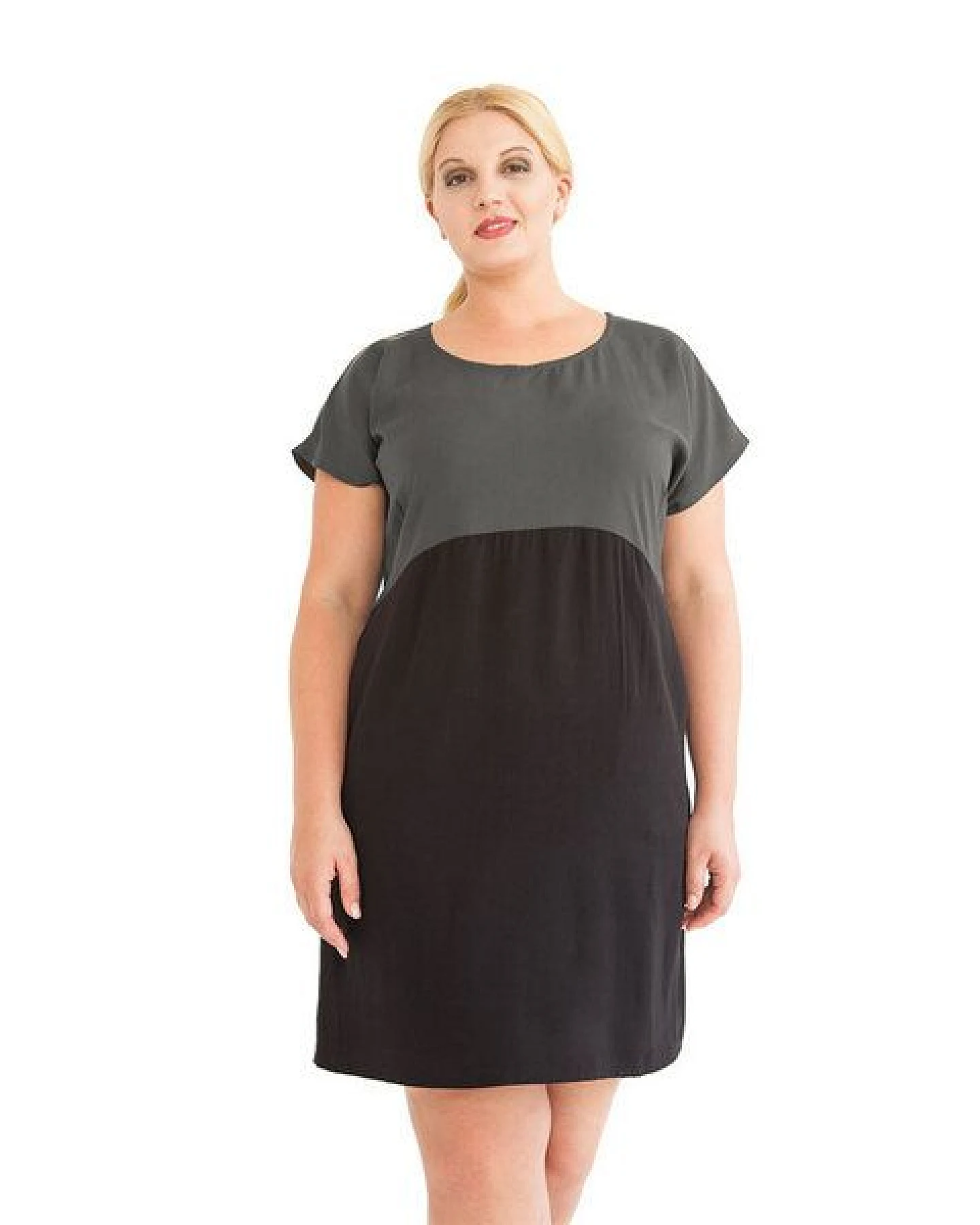 WiDDA berlin Kleid "TOO GREY" aus TENCEL® Lyocell in Grau/Schwarz – Ansicht 2