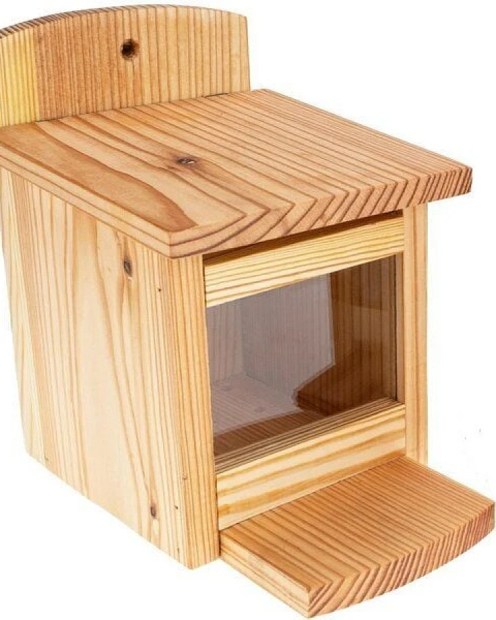 ReineNatur Eichhörnchen Futterhaus – Futterkasten – Lärchenholz-Gr.L:25 cmxB:18cmxH:25 cm