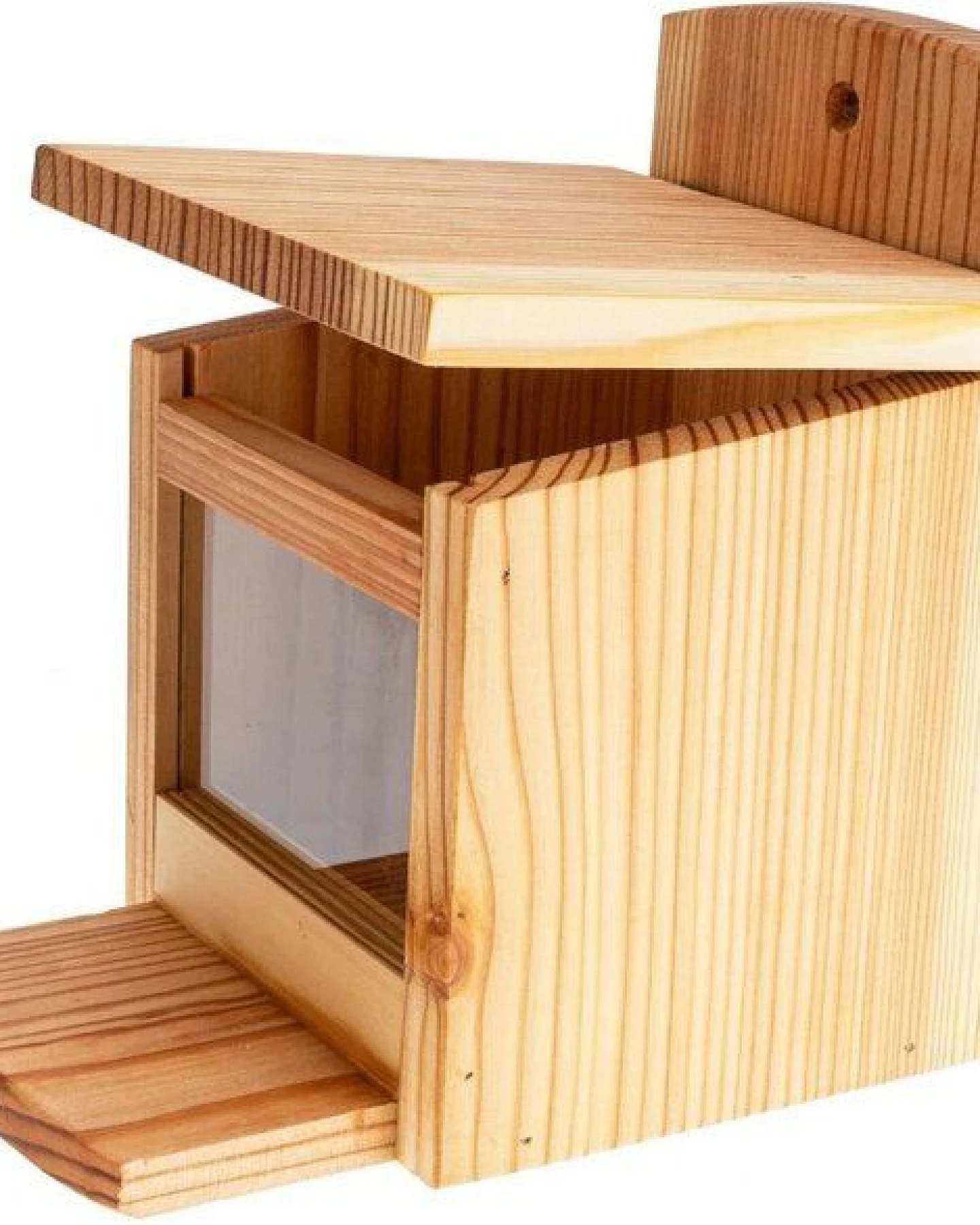 ReineNatur Eichhörnchen Futterhaus – Futterkasten – Lärchenholz-Gr.L:25 cmxB:18cmxH:25 cm – Ansicht 3