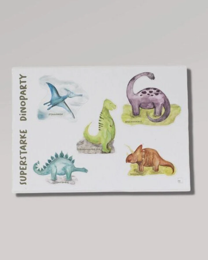 Fines Papeterie Sticker 5er Set DINO für die Dinosaurier Party * Din A5 Bögen * Aufkleber für Kinder
