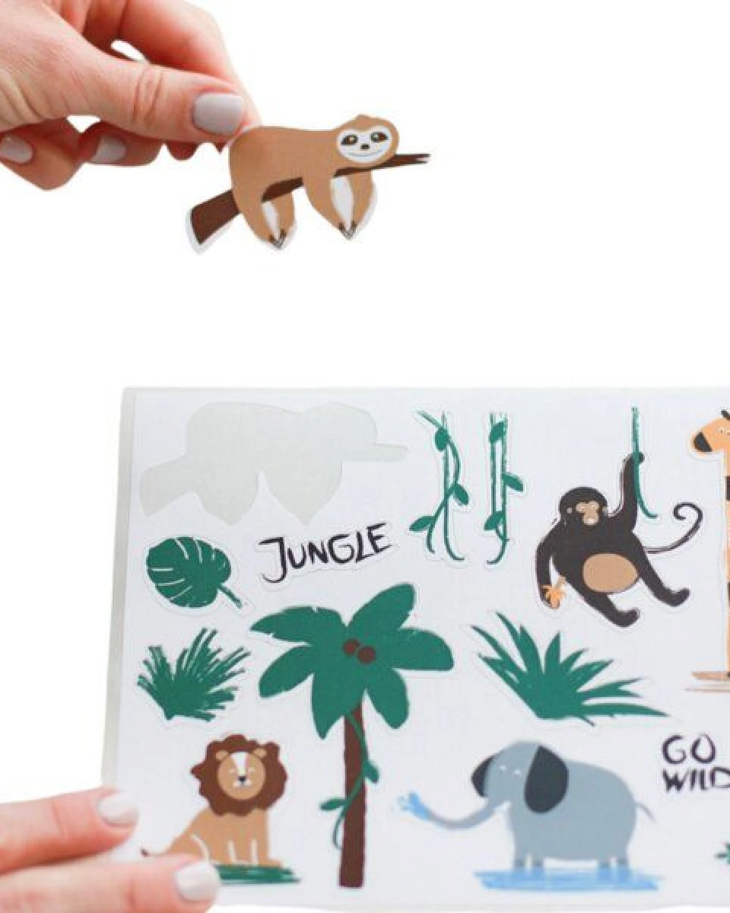 Fines Papeterie Aufkleber 5er Set mit SAFARI Motiven * Sticker für Kindergeburtstag * Din A5 – Ansicht 2